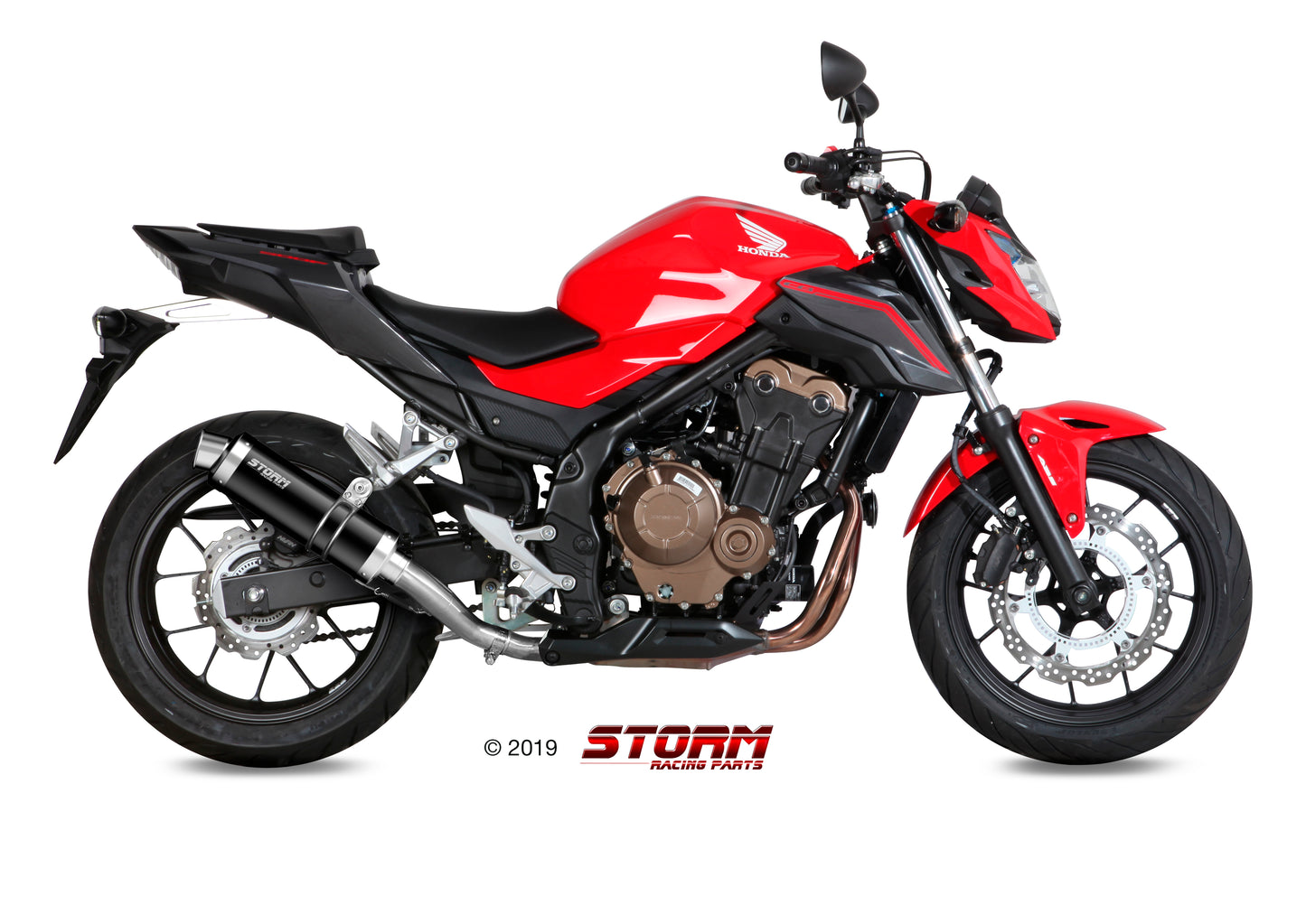 STORM GP Auspuff schwarz passend für HONDA CB 500 F 2016-2018
