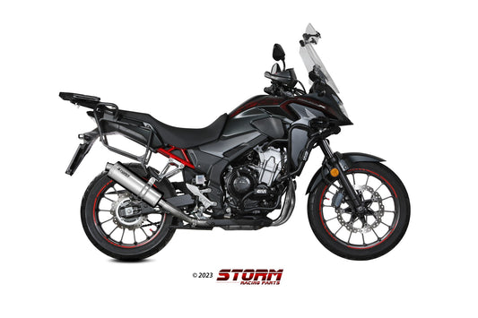 STORM Oval Auspuff Edelstahl passend für HONDA CB 500 X 2021-2024