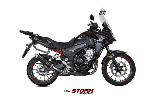 STORM Oval Auspuff schwarz passend für HONDA CB 500 X 2021-2024