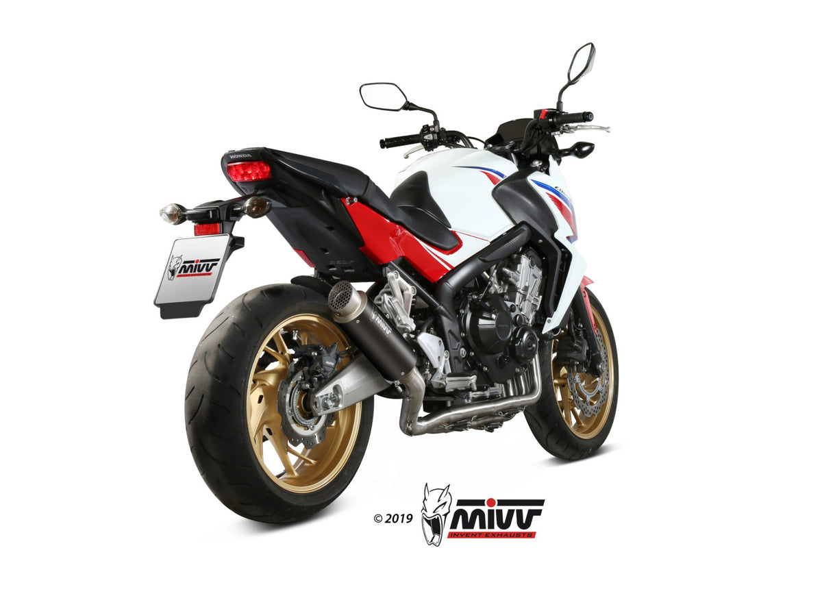 MIVV GPpro Auspuff Komplettanlage Schwarz passend für HONDA CB 650 F 2014-2018