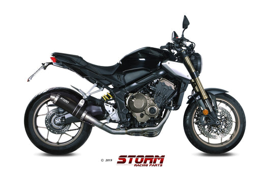 STORM GP Auspuff schwarz passend für HONDA CB 650 R 2019-2023