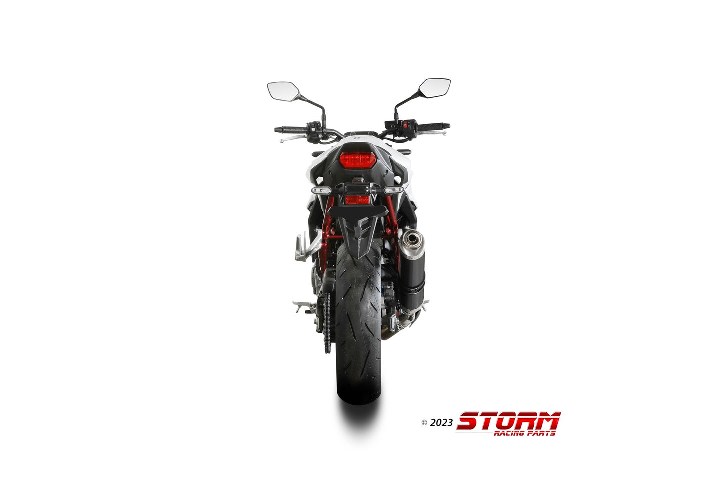 STORM Oval Auspuff schwarz passend für HONDA CB 750 Hornet 2023-2025