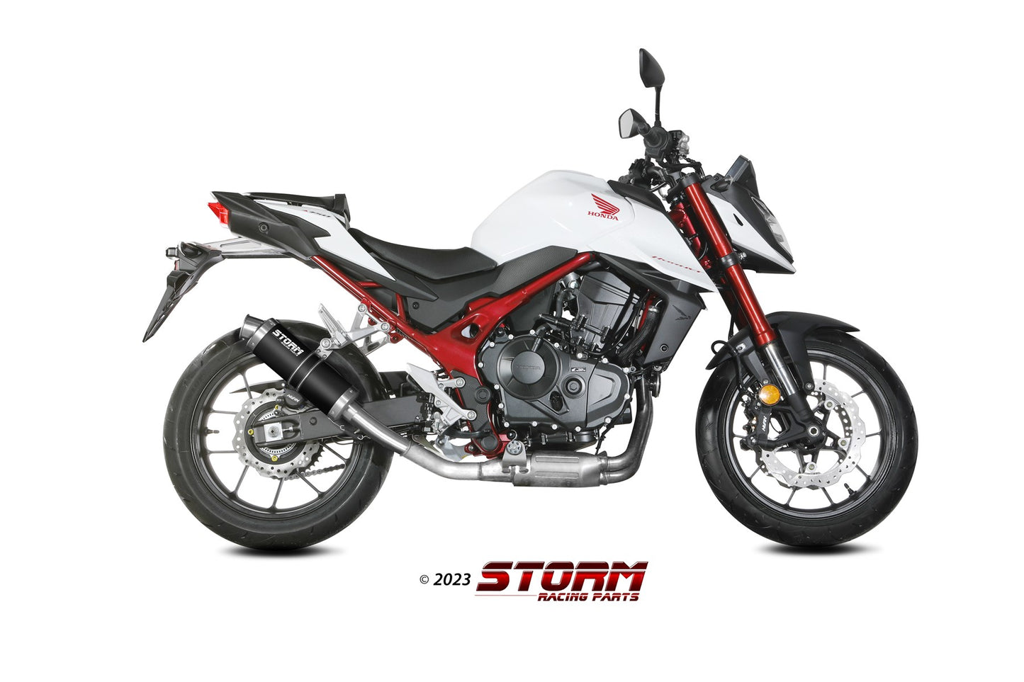 STORM Oval Auspuff Edelstahl passend für HONDA CB 750 Hornet 2023-2026