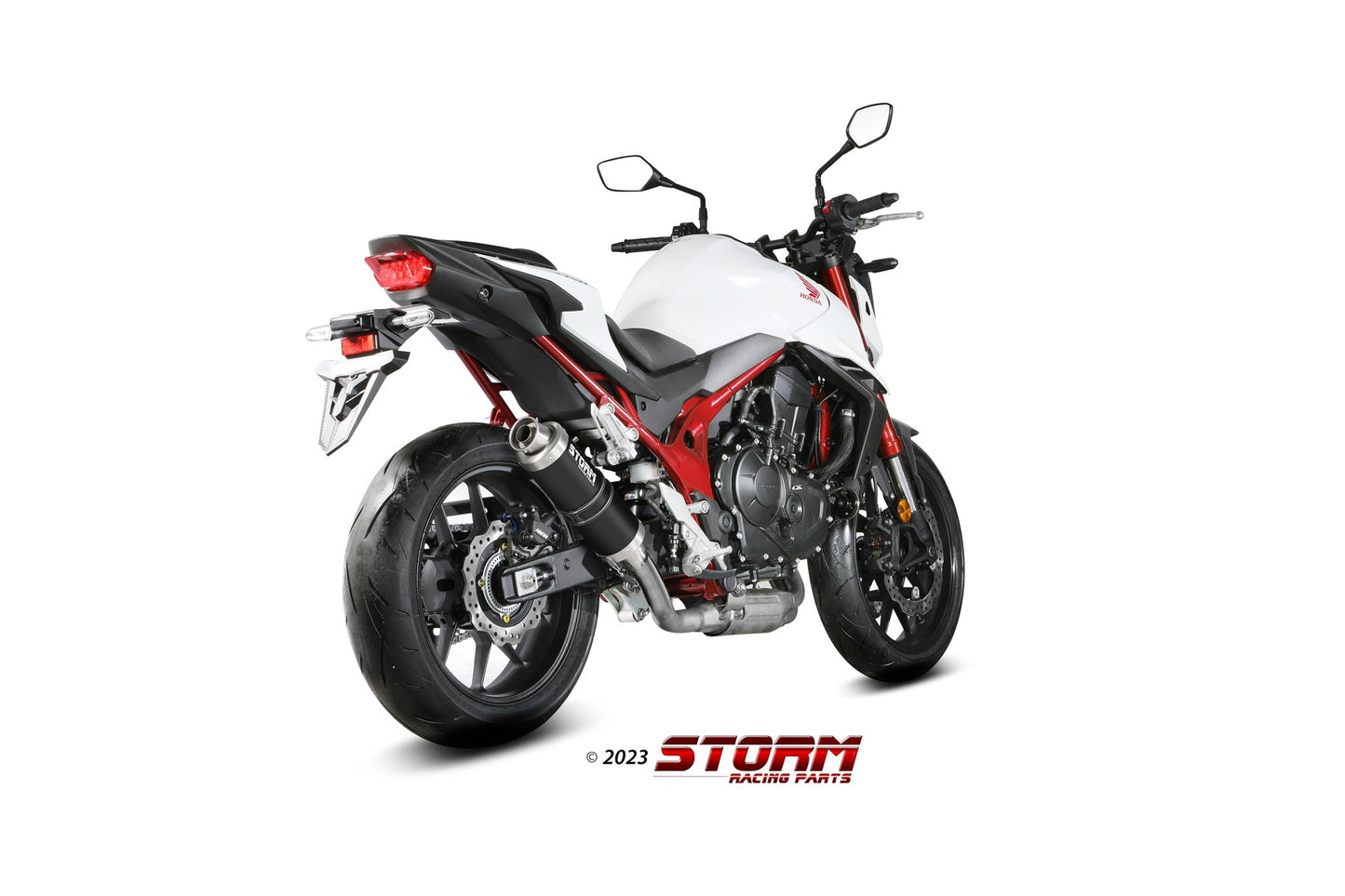 STORM Oval Auspuff Edelstahl passend für HONDA CB 750 Hornet 2023-2026