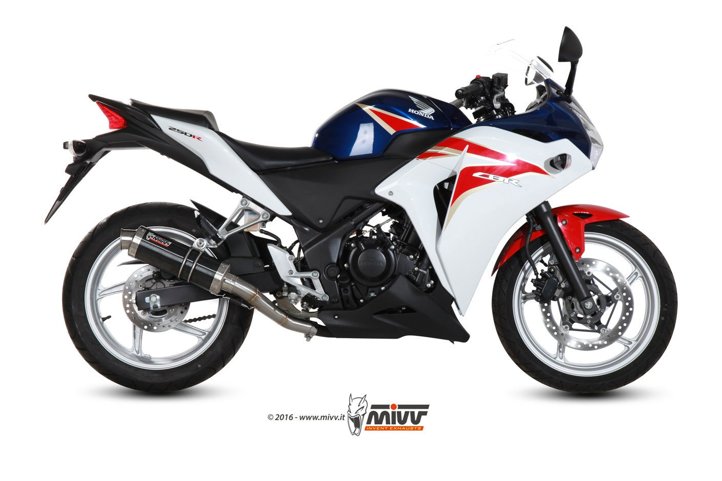 MIVV GP Auspuff schwarz passend für Honda CBR 250 R 2011-2014