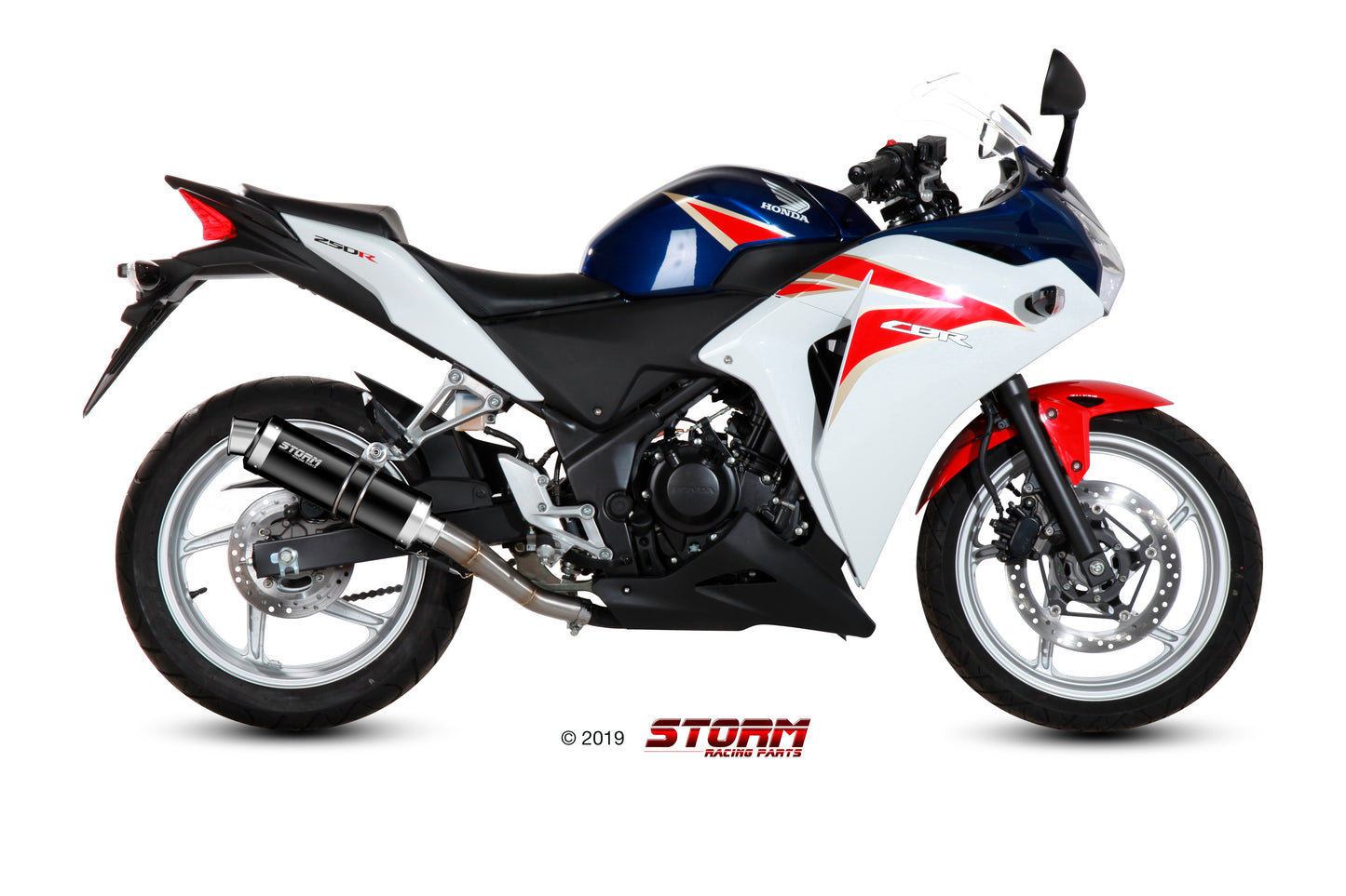 STORM GP Auspuff schwarz passend für Honda CBR 250 R 2011-2014