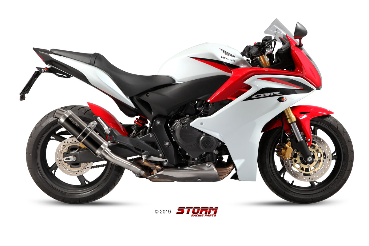 STORM GP Auspuff schwarz passend für HONDA CBR 600 F 2011-2013