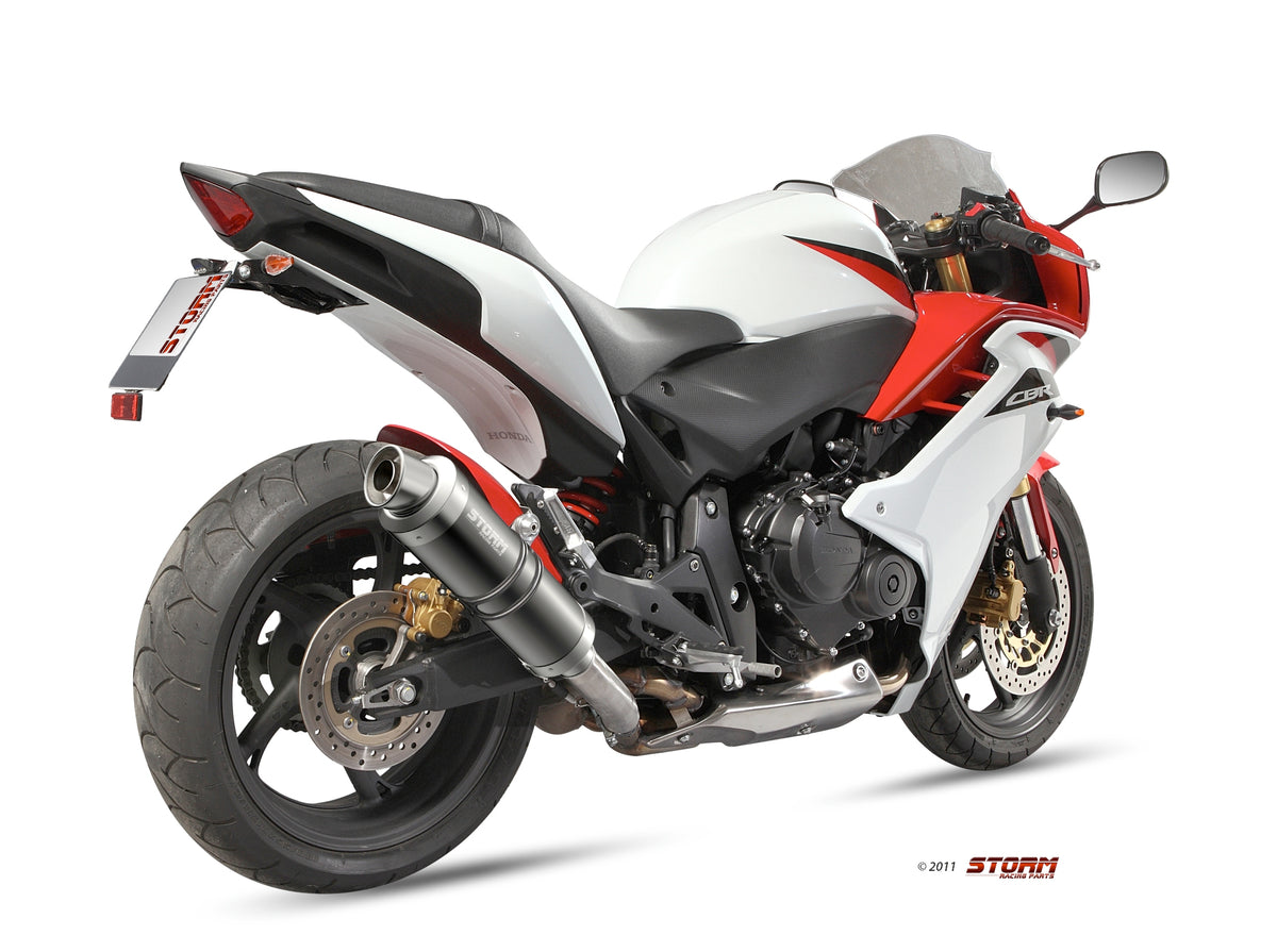 STORM GP Auspuff schwarz passend für HONDA CBR 600 F 2011-2013