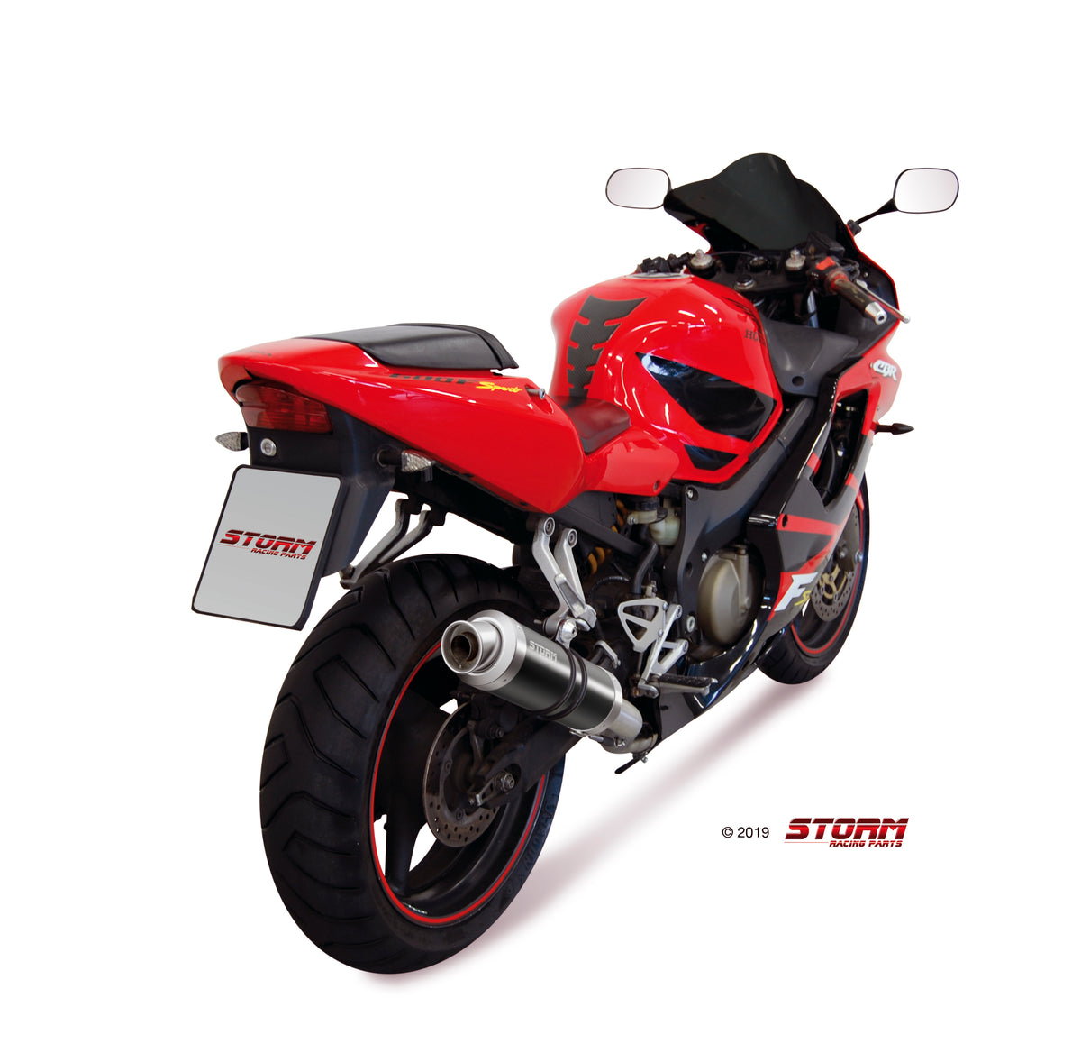 STORM GP Auspuff schwarz passend für Honda CBR 600 FS 2001-2003