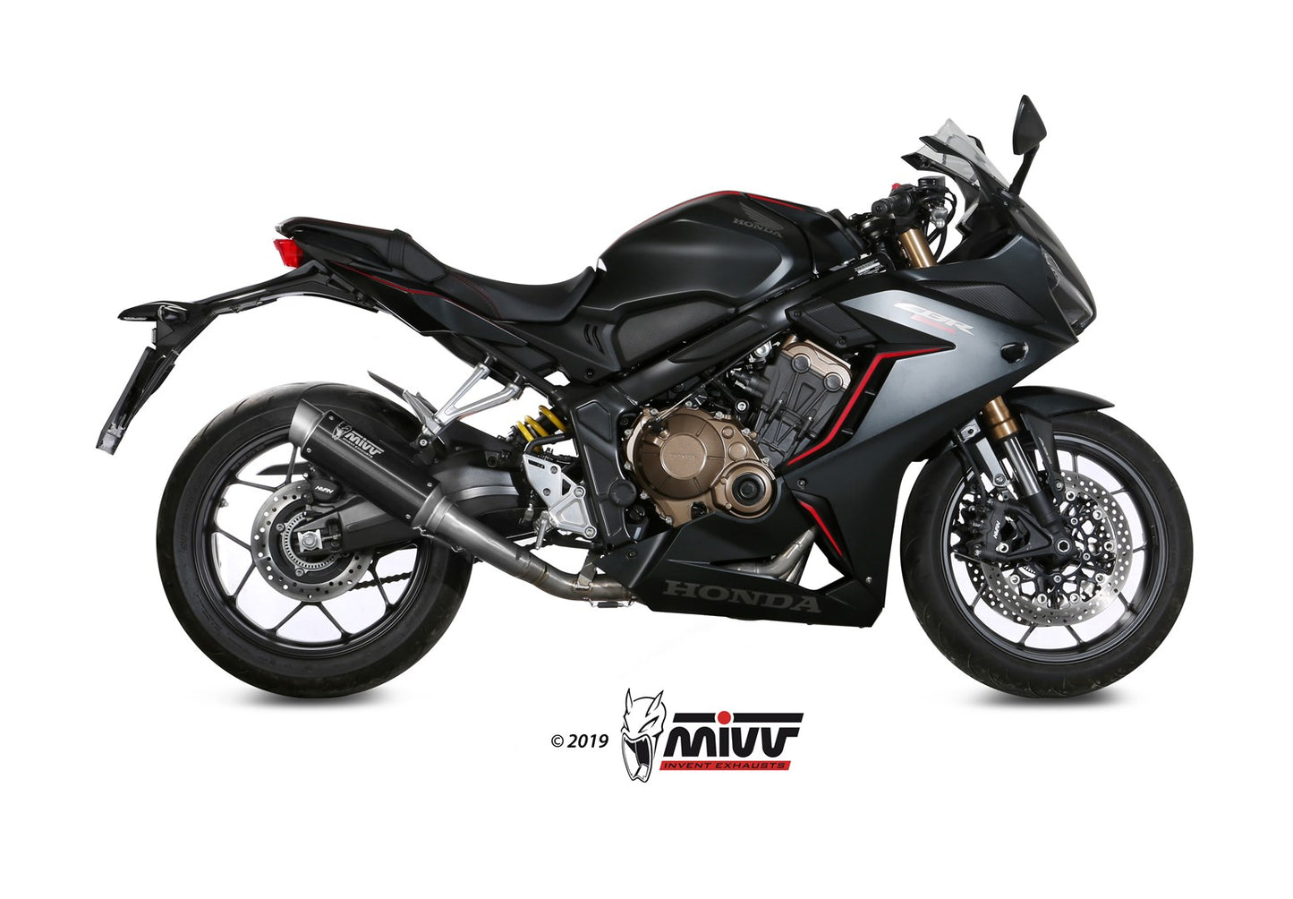 MIVV GPpro Auspuff Komplettanlage Schwarz passend für HONDA CBR 650 R 2019-2023