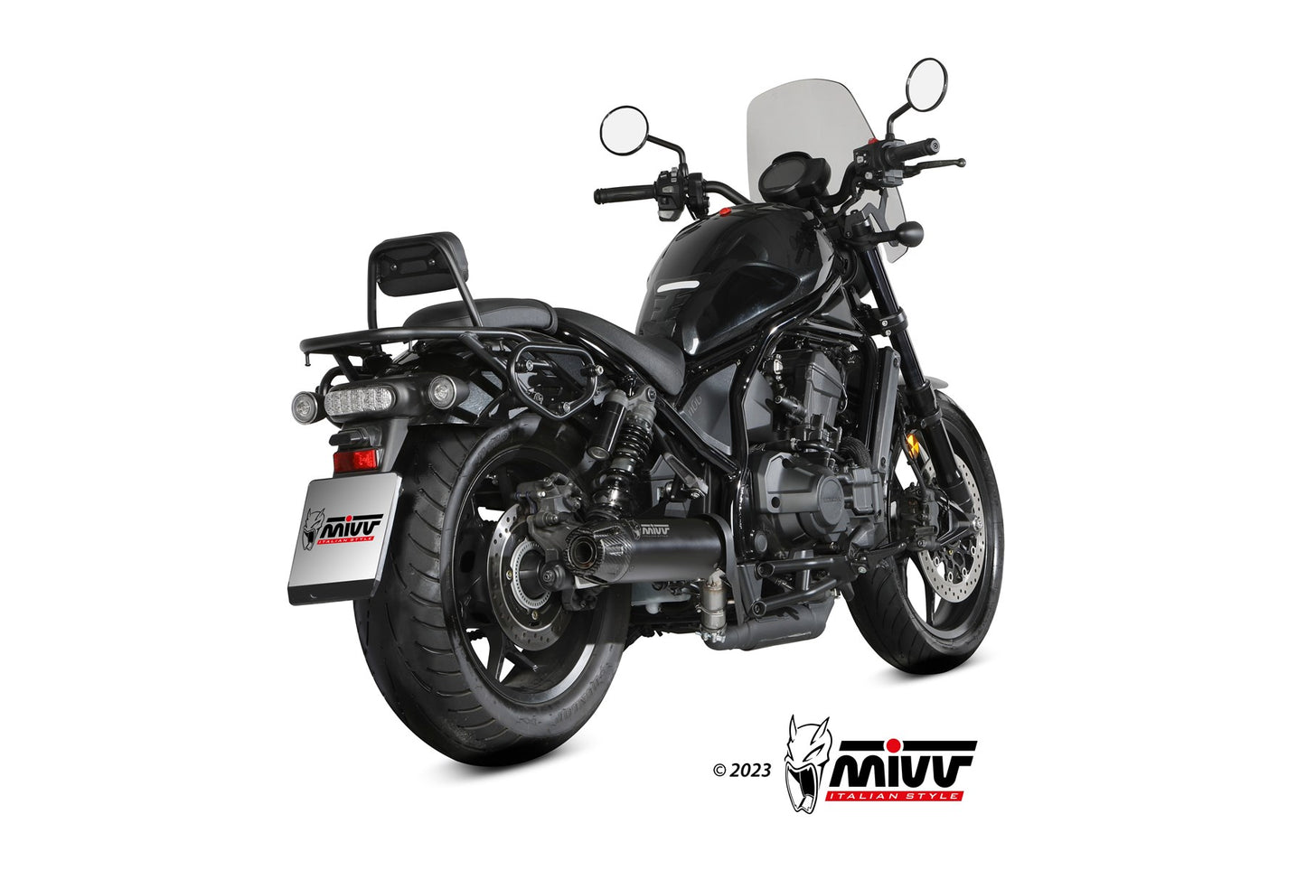 MIVV HR-1 Auspuff Edelstahl schwarz passend für HONDA CMX 1100 REBEL 2022-2024