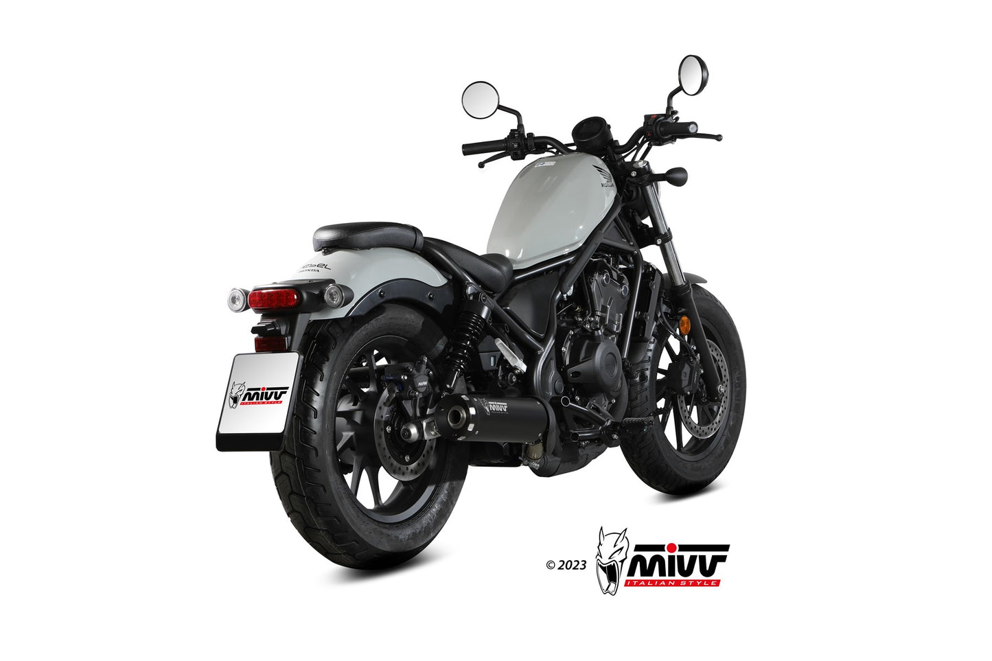 MIVV HR-1 Auspuff schwarz passend für HONDA CMX 500 REBEL 2022-2024