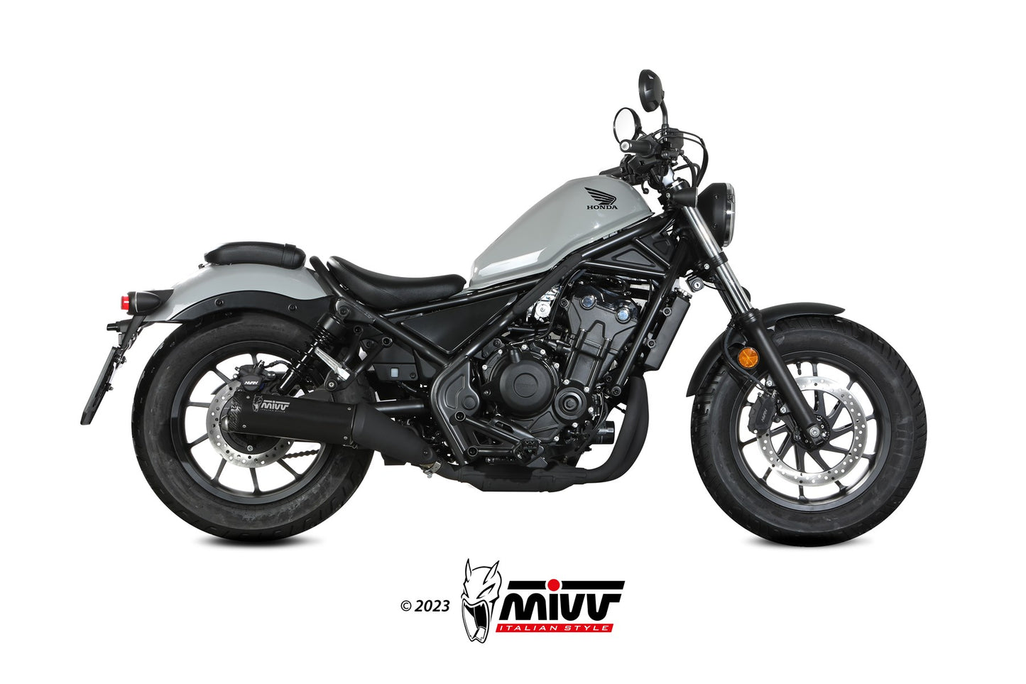 MIVV HR-1 Auspuff schwarz passend für HONDA CMX 500 REBEL 2022-2024