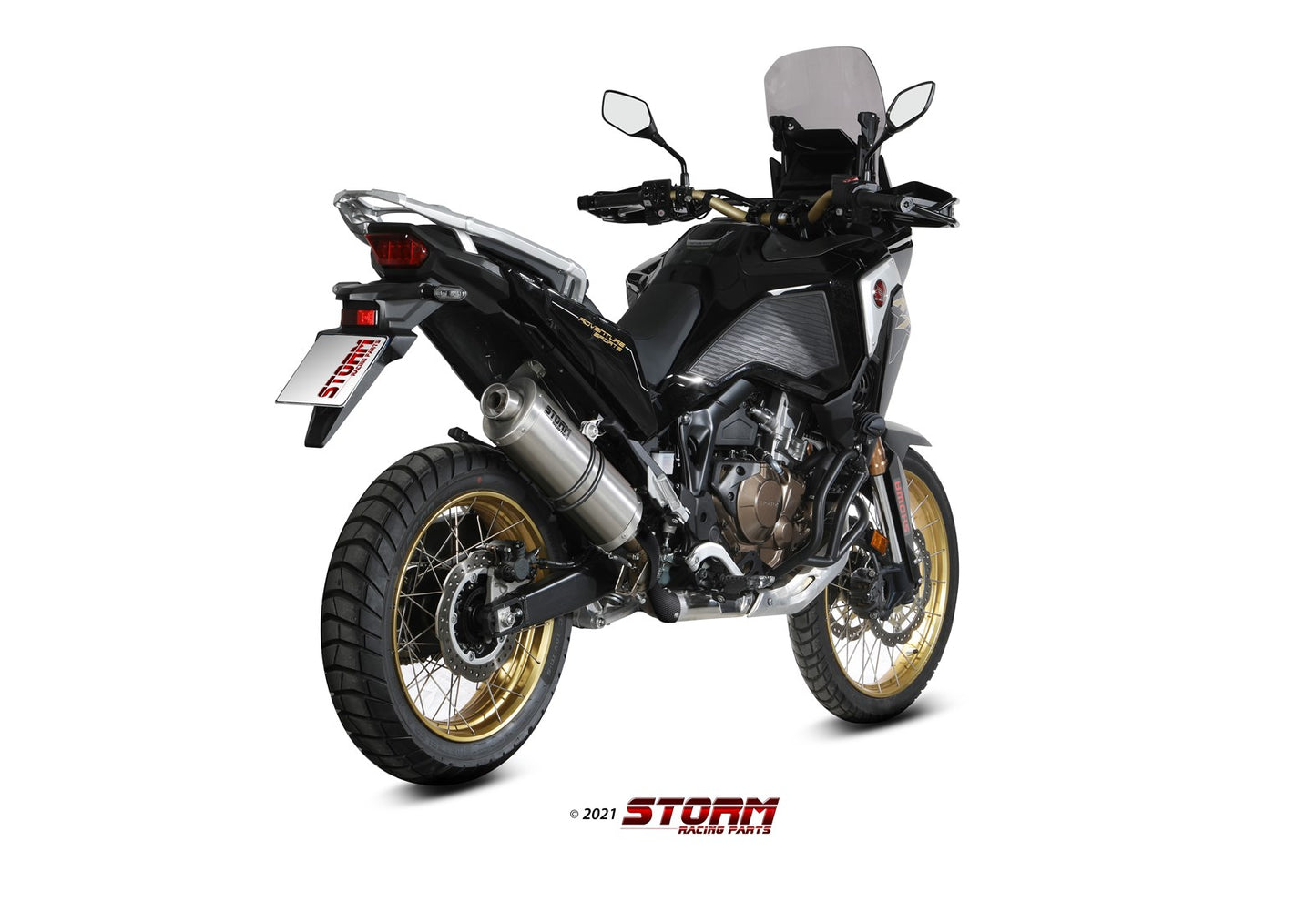 STORM Oval Auspuff Edelstahl passend für HONDA CRF 1100 L AFRICA TWIN 2020-2026