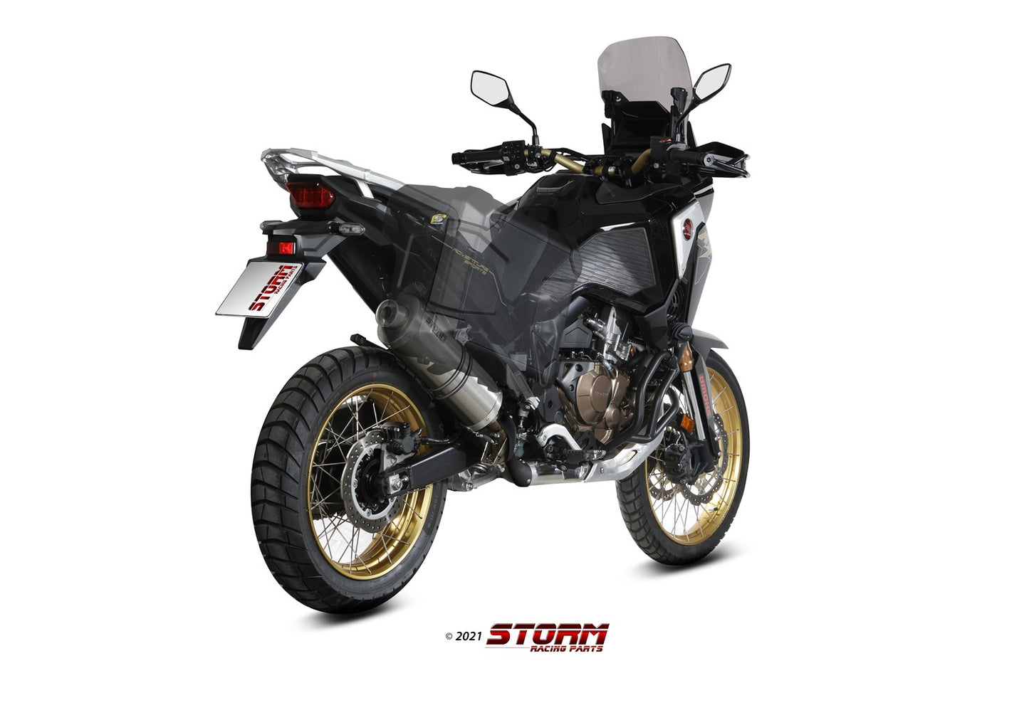 STORM Oval Auspuff Edelstahl passend für HONDA CRF 1100 L AFRICA TWIN 2020-2026