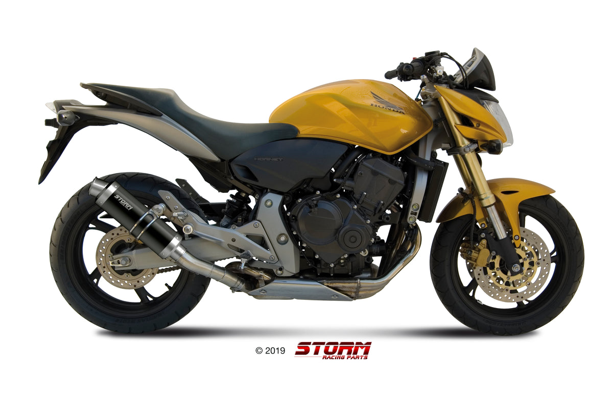 STORM GP Auspuff schwarz passend für HONDA HORNET 600 2007-2013