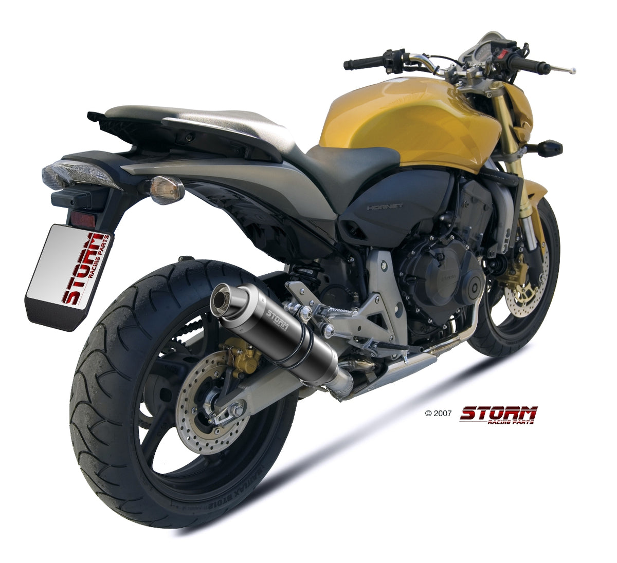 STORM GP Auspuff schwarz passend für HONDA HORNET 600 2007-2013