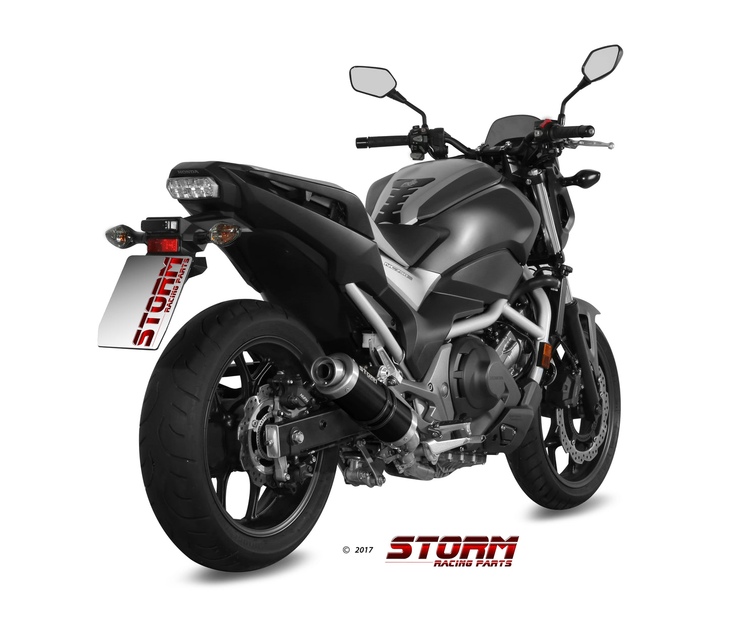 STORM GP Auspuff schwarz passend für HONDA NC 750 S / X 2016-2022