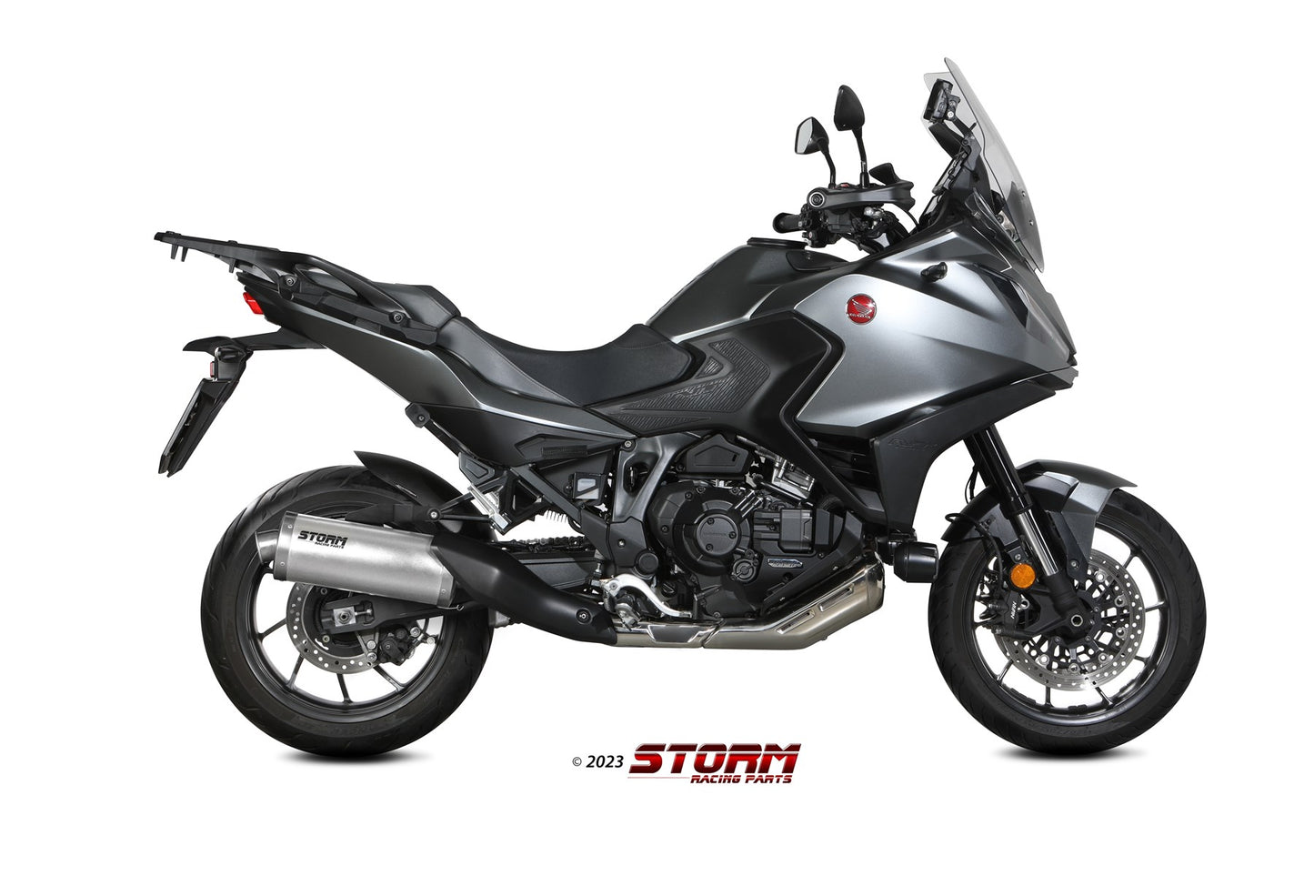 STORM Oval Auspuff Edelstahl passend für HONDA NT 1100 2022-2024