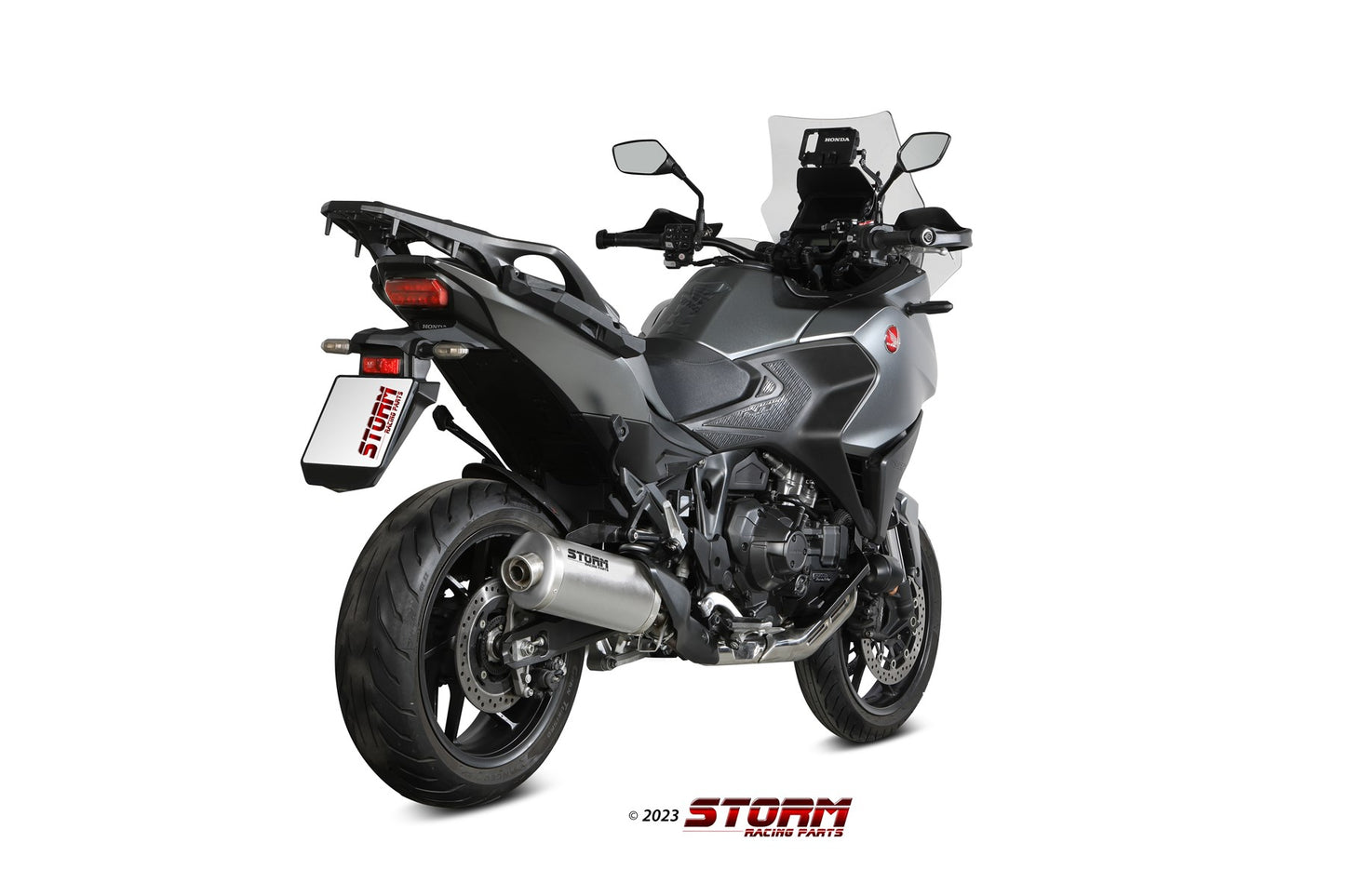 STORM Oval Auspuff Edelstahl passend für HONDA NT 1100 2022-2024