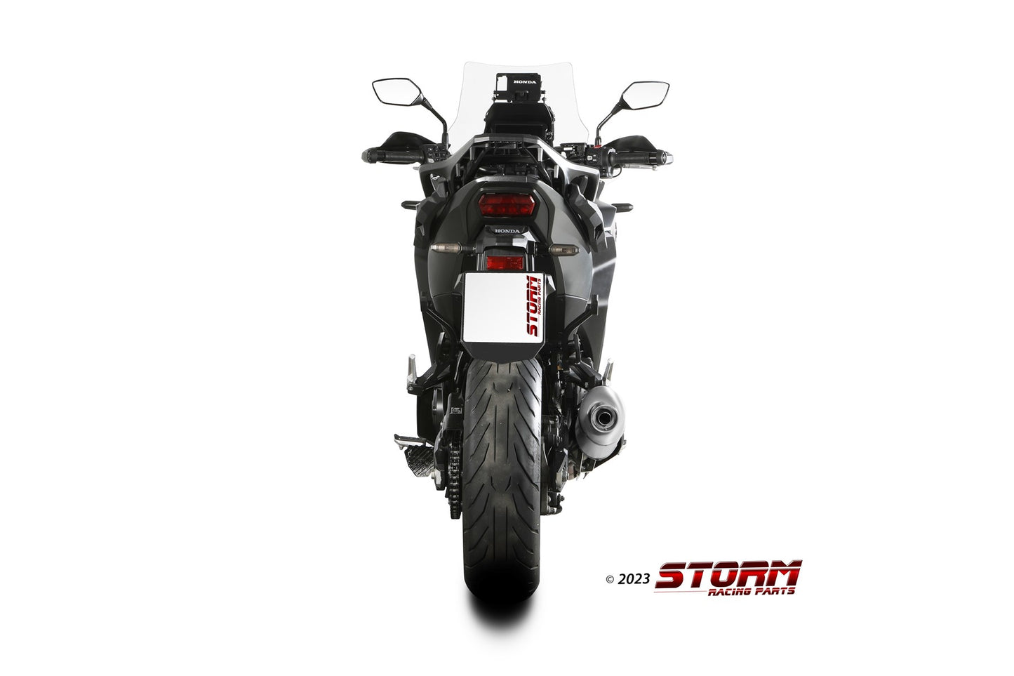 STORM Oval Auspuff Edelstahl passend für HONDA NT 1100 2022-2024