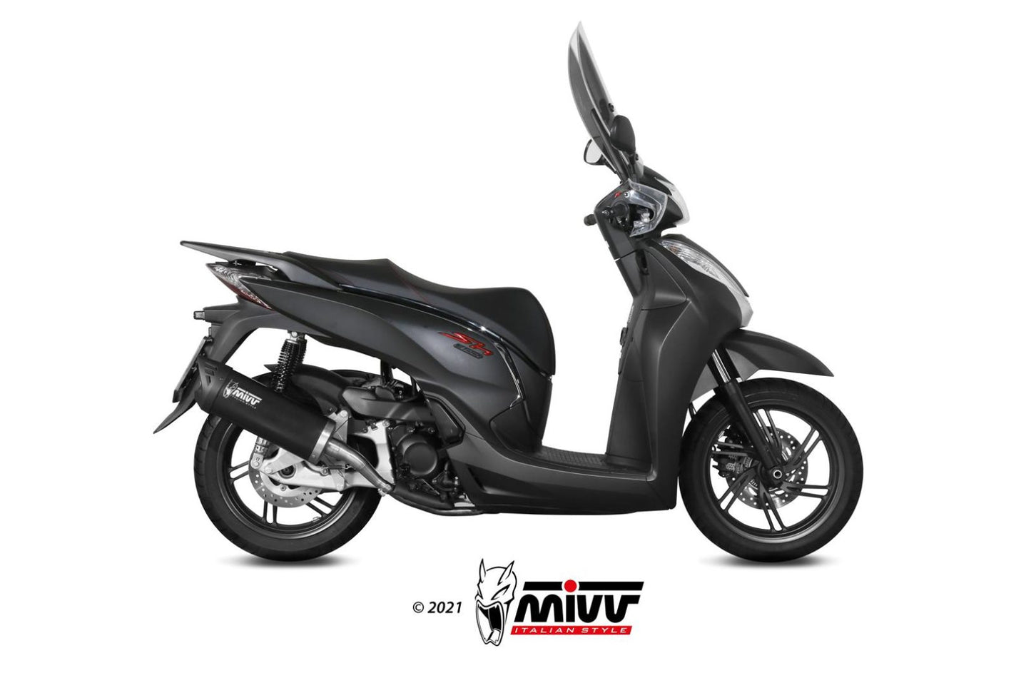 MIVV MOVER Auspuff schwarz passend für HONDA SH 300 2007-2020