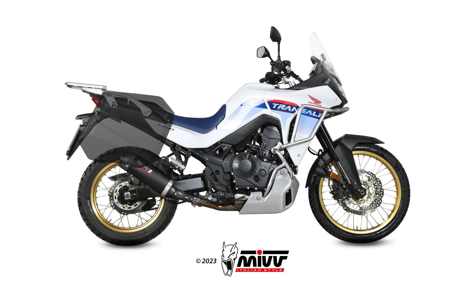 MIVV Oval Auspuff Edelstahl Schwarz passend für HONDA XL750 TRANSALP 2023-2026