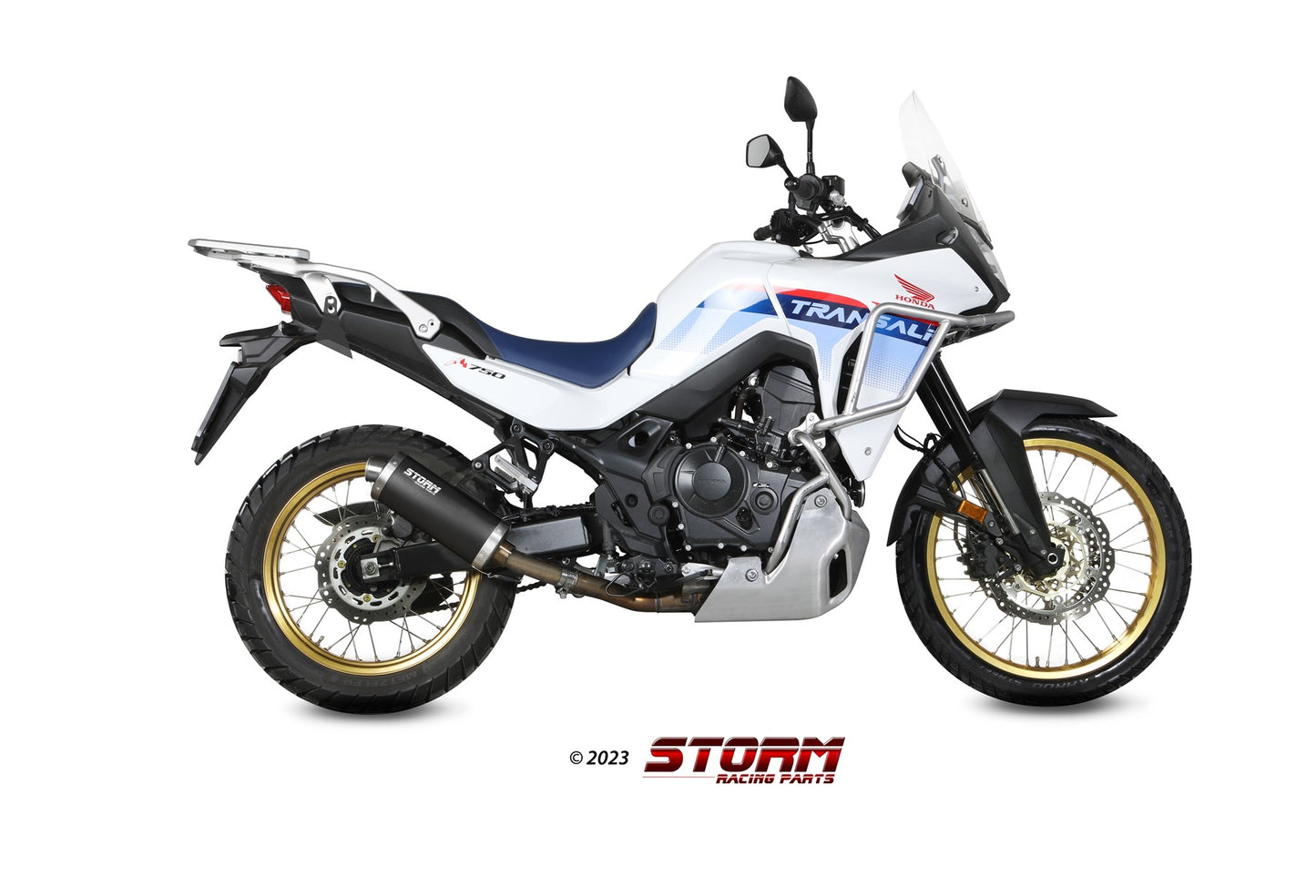 STORM Oval Auspuff schwarz passend für HONDA XL750 TRANSALP 2023-2026