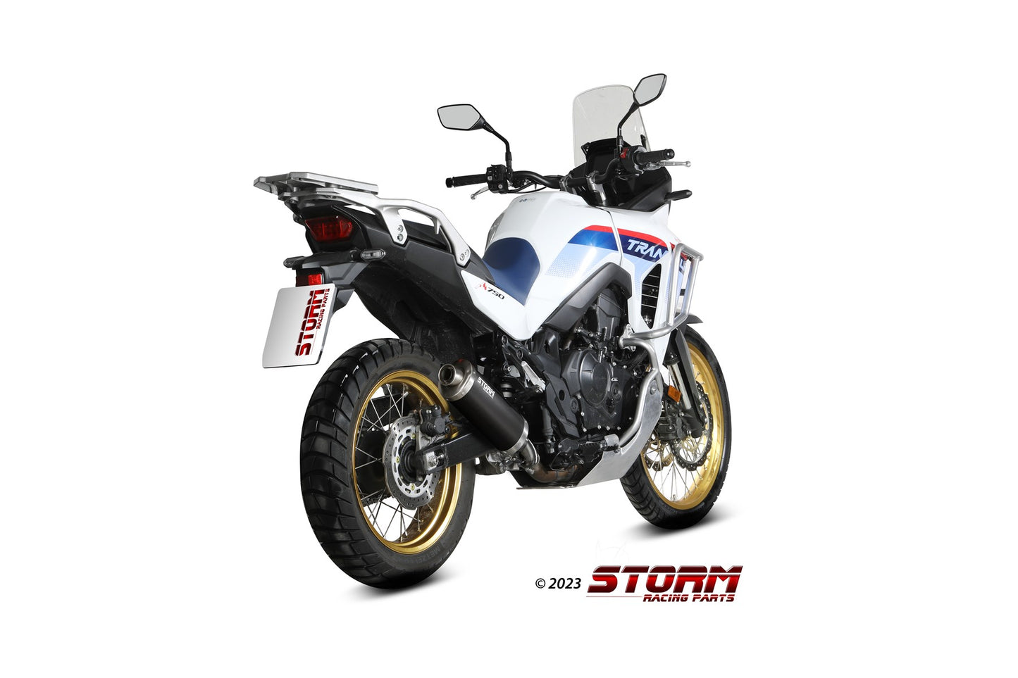 STORM Oval Auspuff schwarz passend für HONDA XL750 TRANSALP 2023-2026