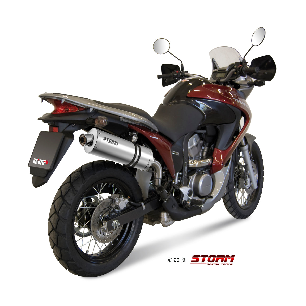 STORM OVAL Auspuff passend für HONDA XLV TRANSALP 700 2008-2013