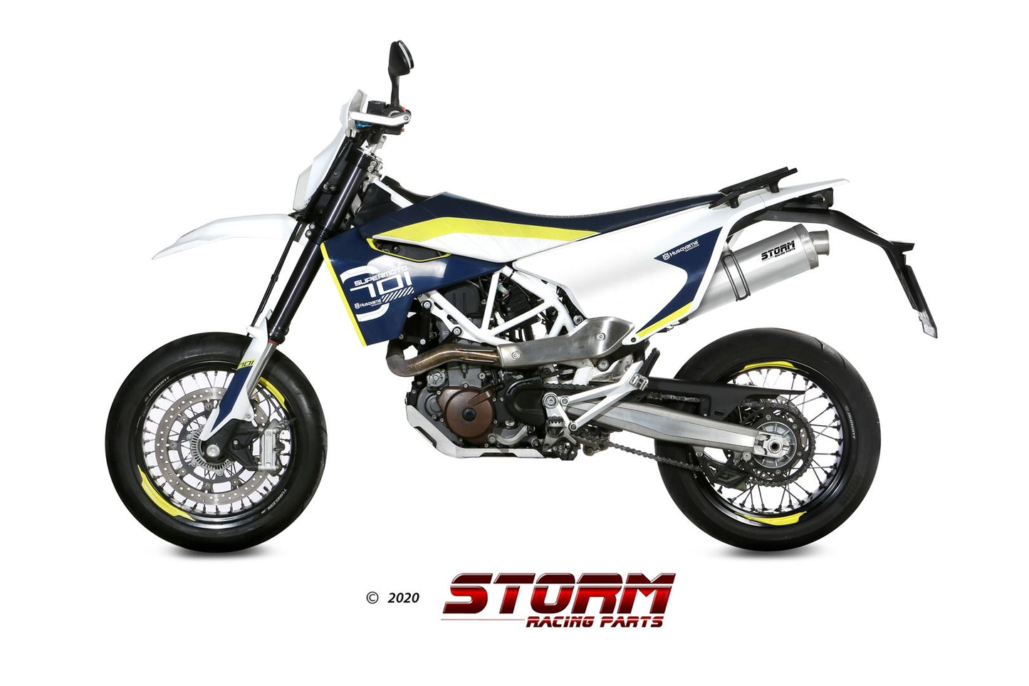 STORM OVAL Auspuff passend für HUSQVARNA 701 SUPERMOTO/ENDURO 17-19
