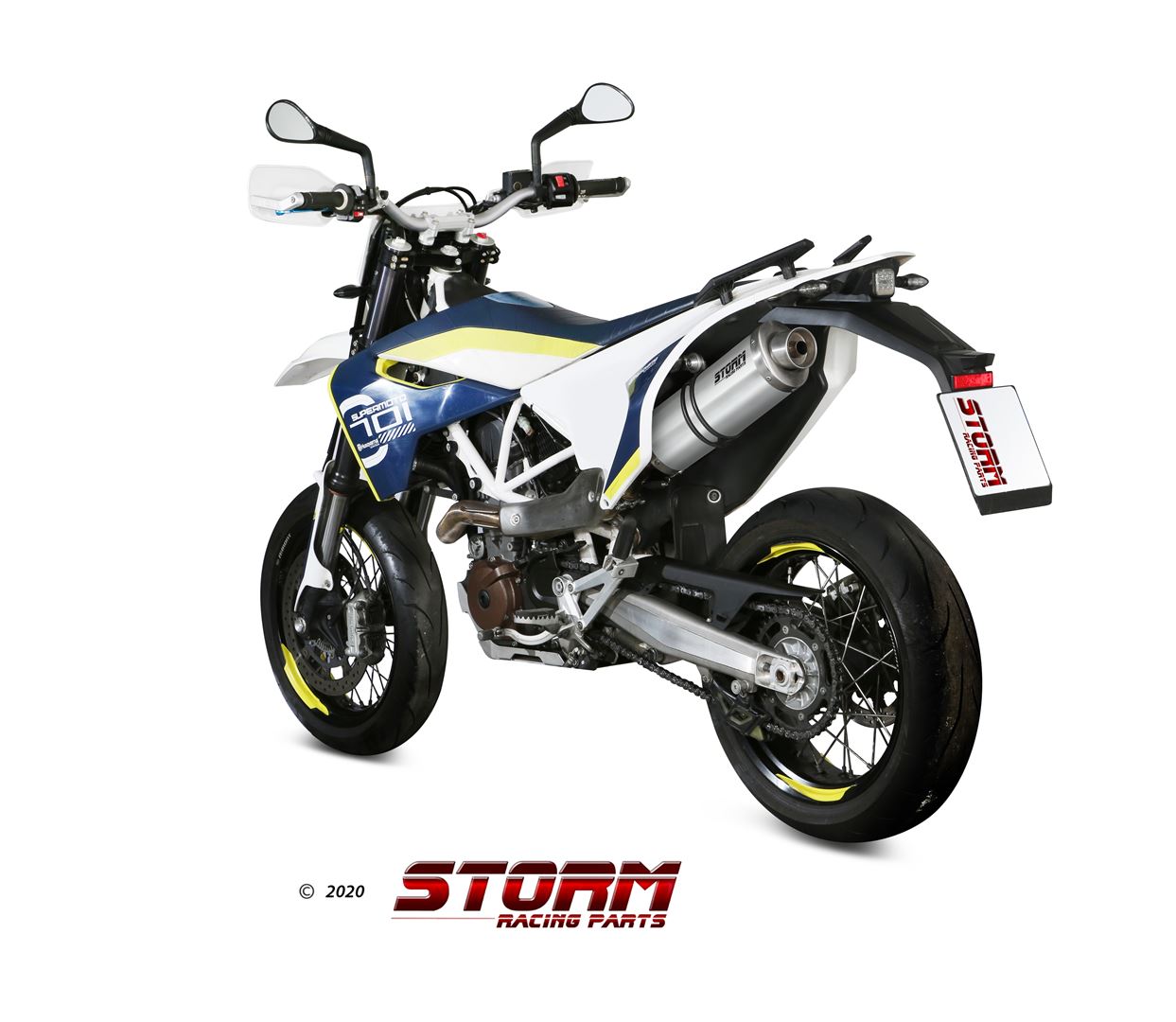 STORM OVAL Auspuff passend für HUSQVARNA 701 SUPERMOTO/ENDURO 17-19
