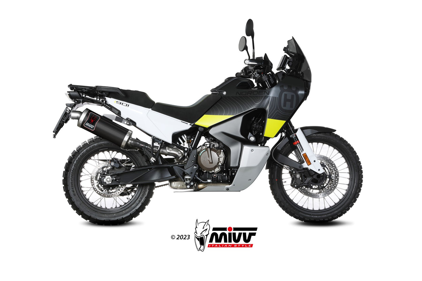 MIVV DAKAR Auspuff schwarz passend für HUSQVARNA NORDEN 901 2022-2026