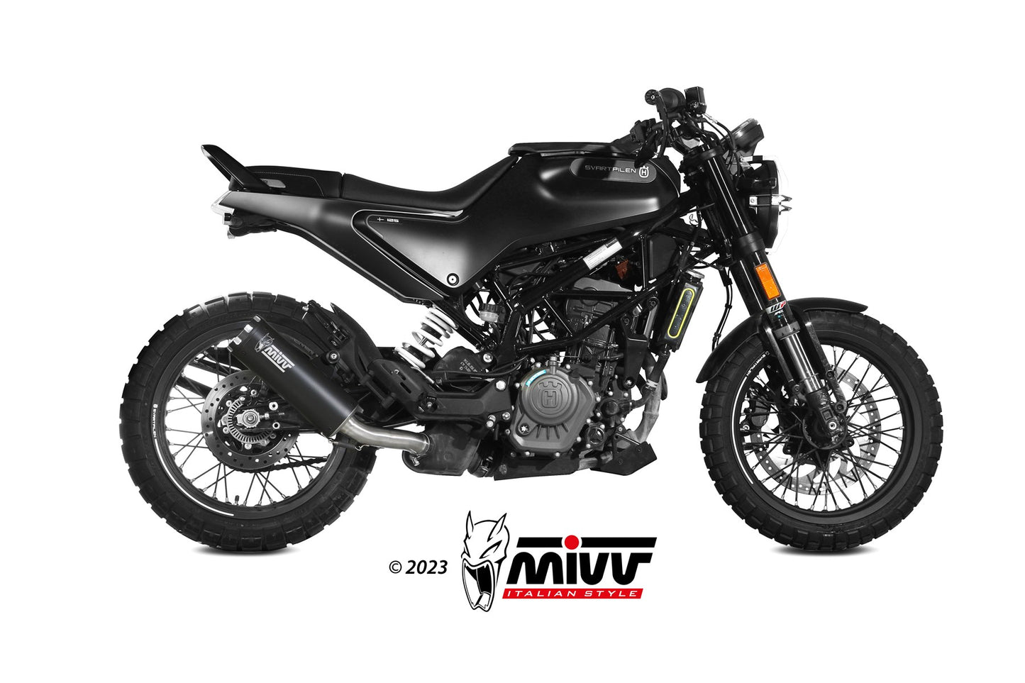 MIVV HR-1 Auspuff schwarz passend für HUSQVARNA SVARTPILEN 125 2021-2023