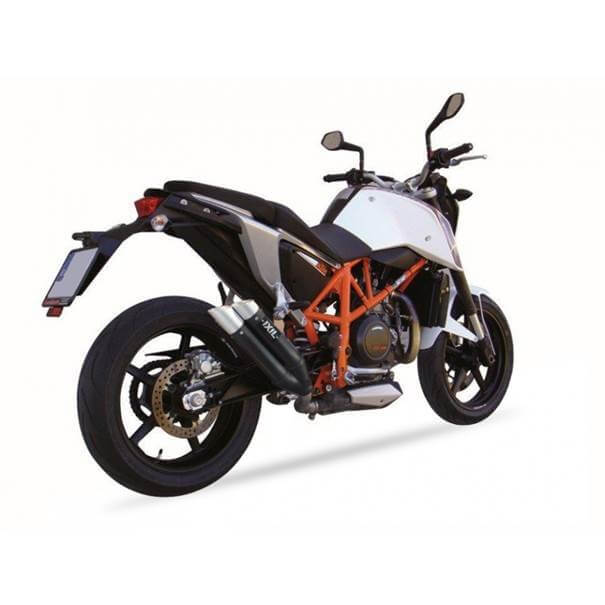 Hyperlow black XL Edelstahl Auspuff passend für KTM DUKE 690 (KMT690) 2012-2016 - Kama Bike Parts
