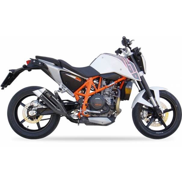 Hyperlow black XL Edelstahl Auspuff passend für KTM DUKE 690 (KMT690) 2012-2016 - Kama Bike Parts