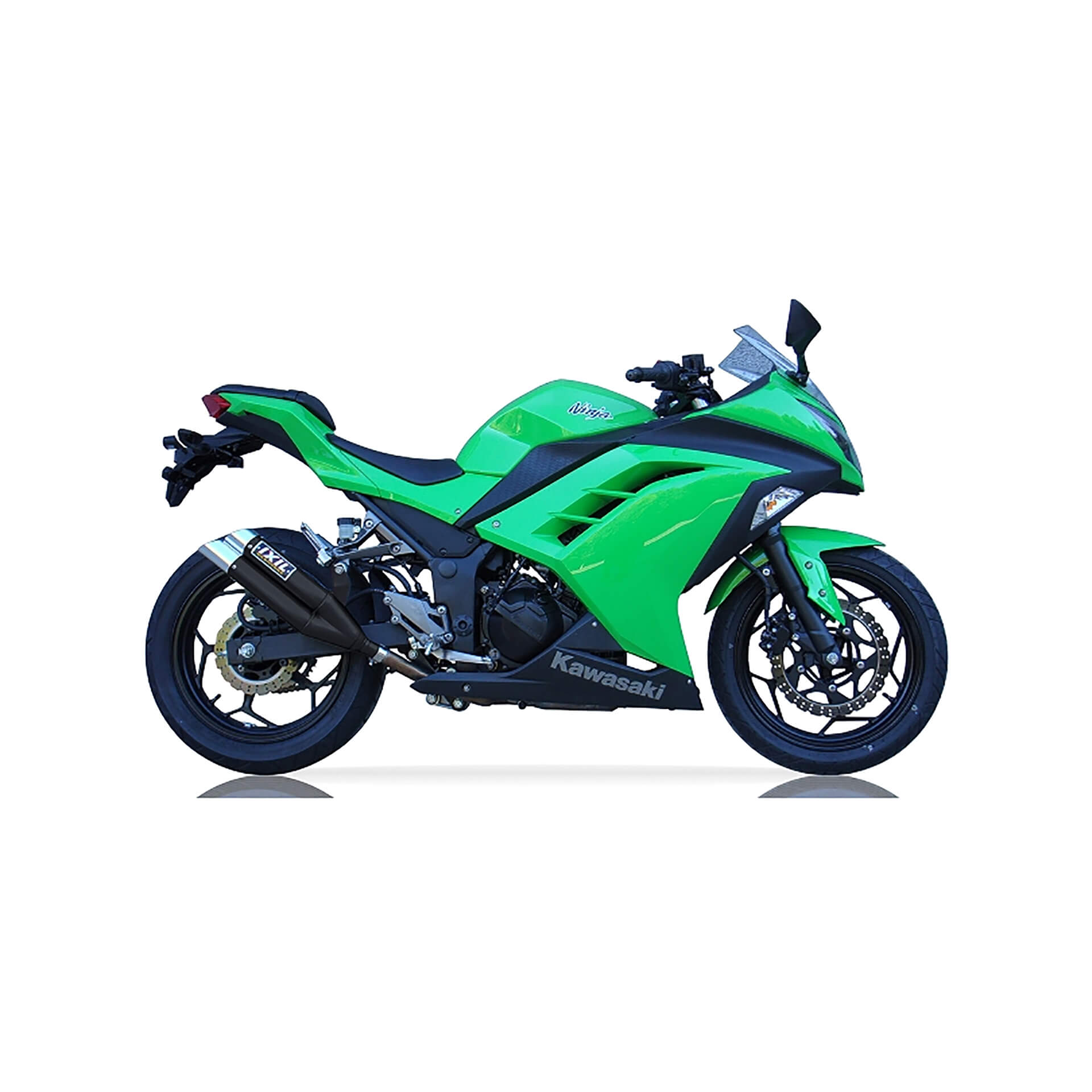 IXIL Auspuff Hyperlow black XL passend für Kawasaki Z 300 / Ninja 300 2013-2017 - Kama Bike Parts