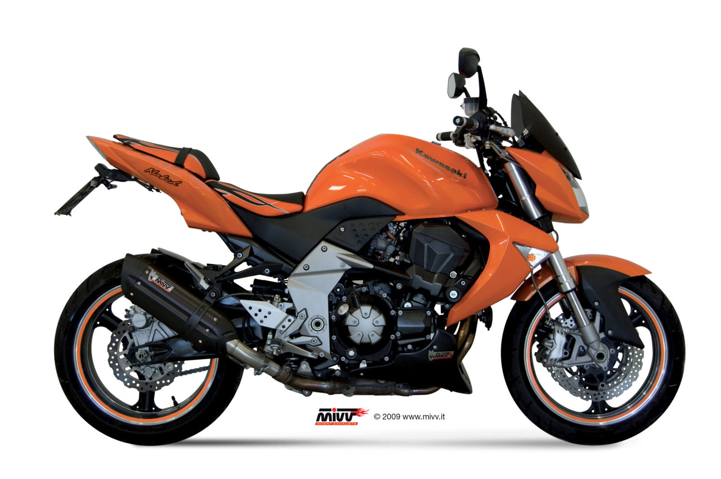 MIVV Suono Auspuff schwarz passend für Kawasaki Z 1000 2007-2009