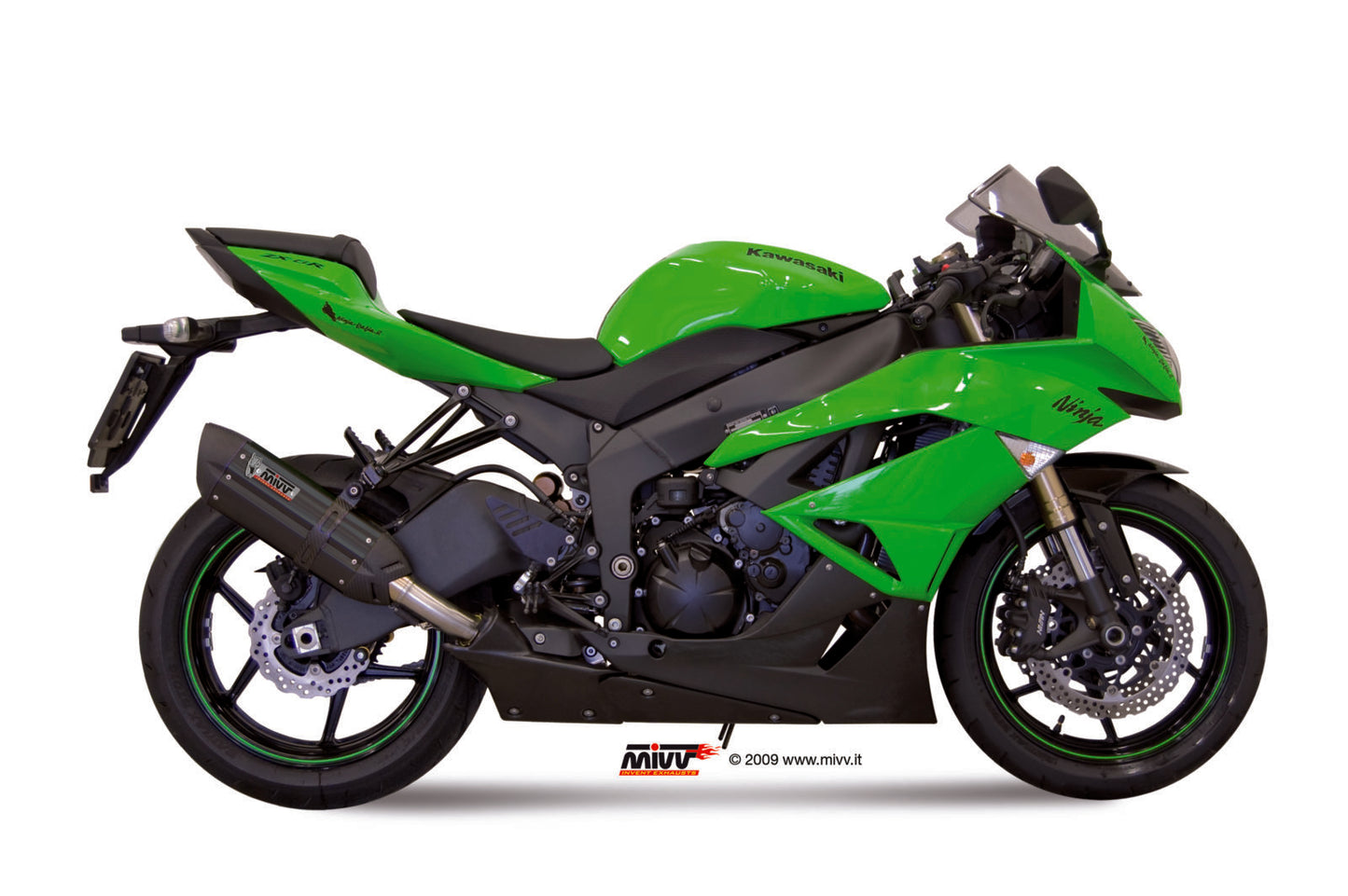 MIVV Suono Auspuff Edelstahl schwarz passend für Kawasaki ZX-6R 2009-2016