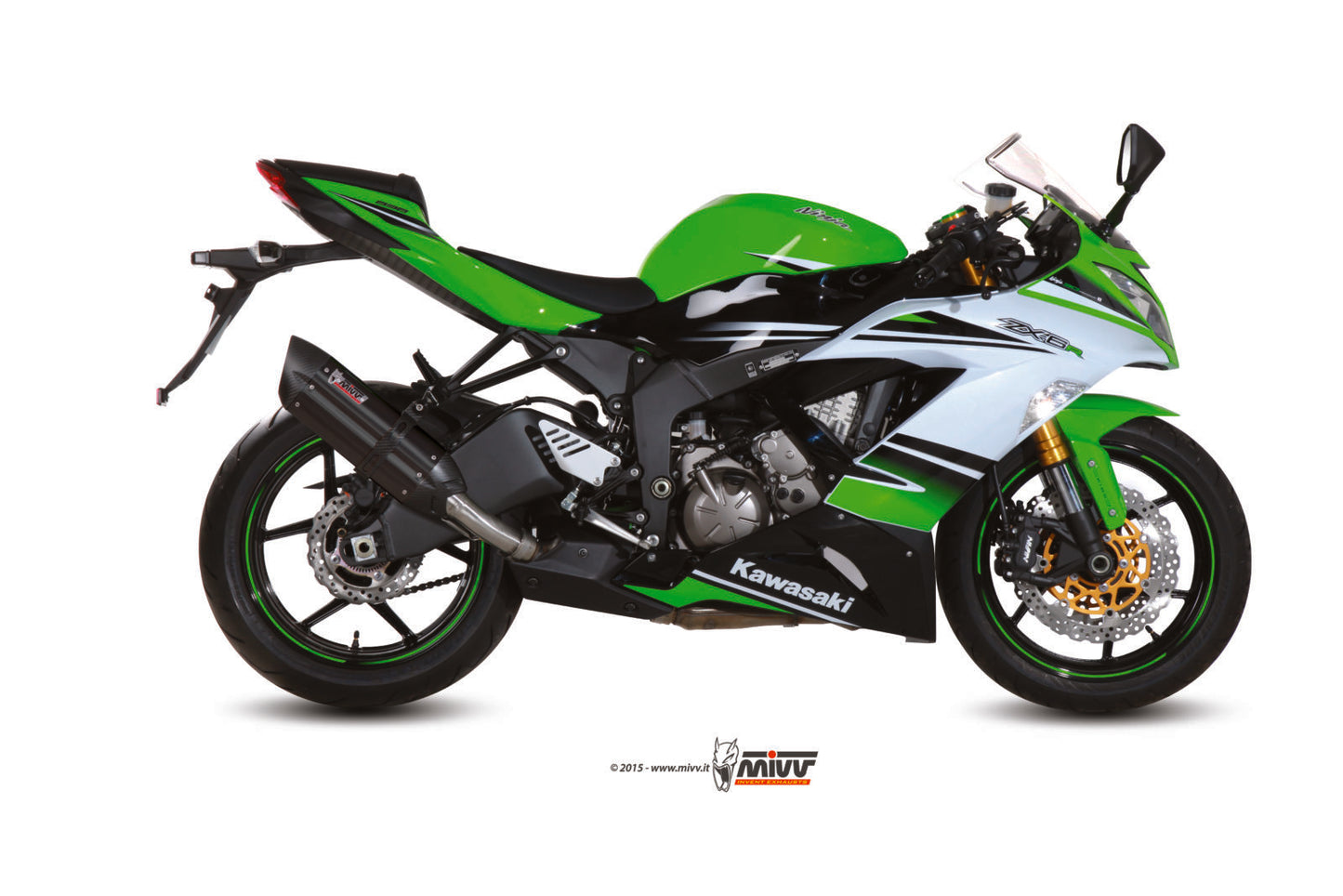 MIVV Suono Auspuff Edelstahl schwarz passend für Kawasaki ZX-6R 2009-2016