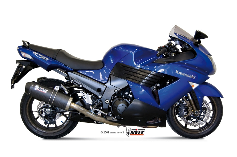 MIVV Oval Auspuff schwarz passend für KAWASAKI ZZR 1400 06-07