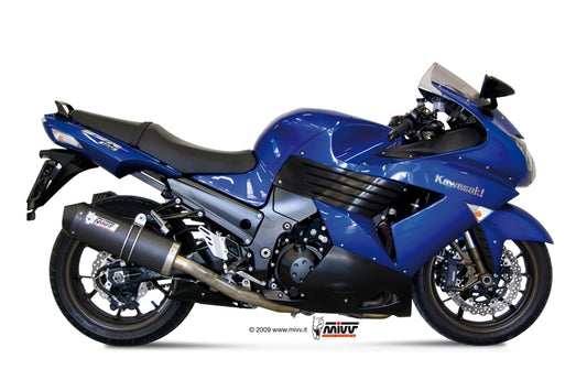 MIVV Oval Auspuff schwarz passend für KAWASAKI ZZR 1400 06-07