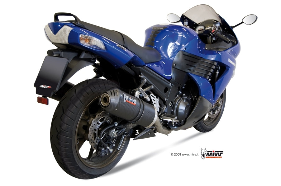 MIVV Oval Auspuff schwarz passend für KAWASAKI ZZR 1400 06-07