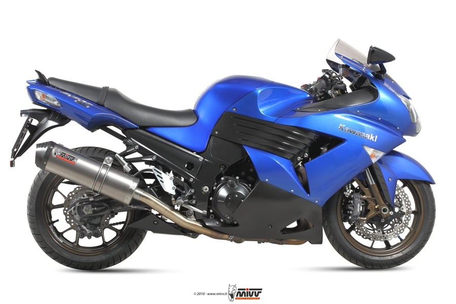 MIVV Oval Auspuff schwarz passend für KAWASAKI ZZR 1400 06-07
