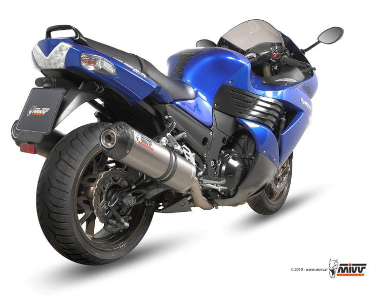 MIVV Oval Auspuff schwarz passend für KAWASAKI ZZR 1400 06-07