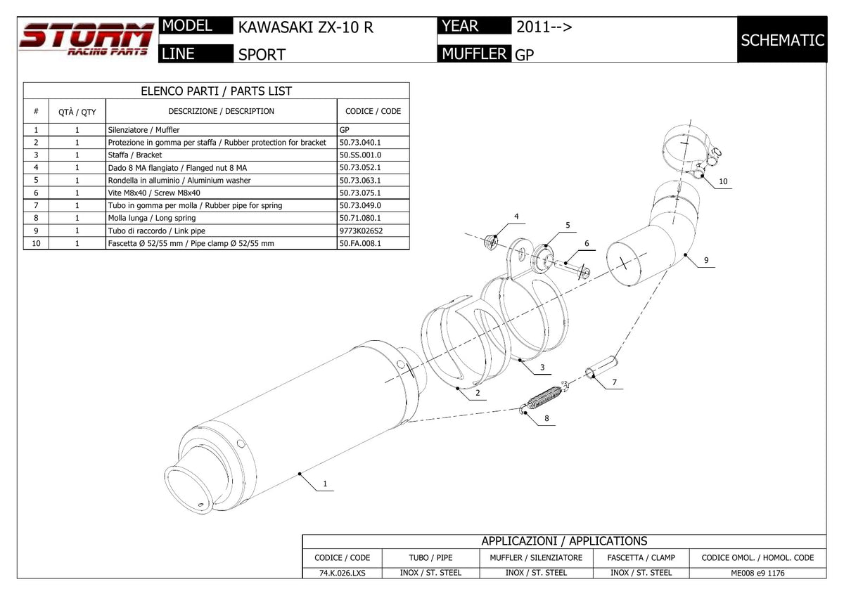 STORM GP Auspuff passend für Kawasaki ZX-10R 2011-2015