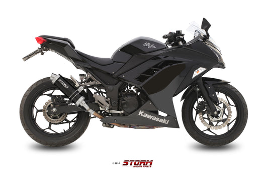 STORM GP Auspuff schwarz passend für KAWASAKI NINJA 300 2013-2016
