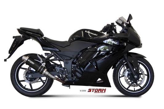 STORM GP Auspuff schwarz passend für Kawasaki Ninja 250R 2008-2013