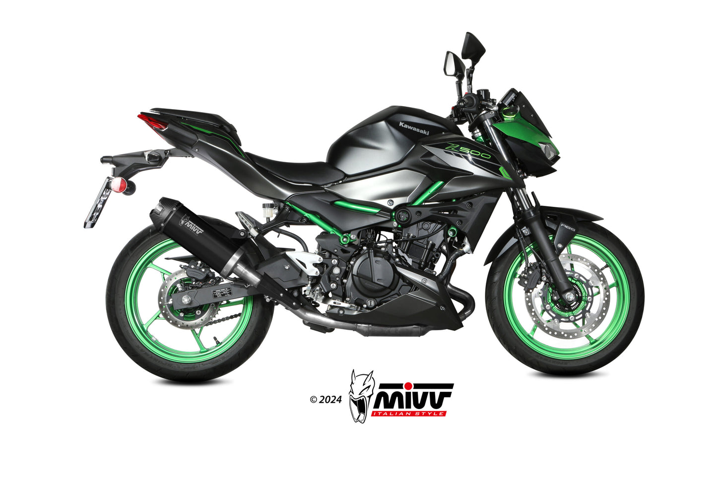 MIVV AK-1 Auspuff schwarz passend für KAWASAKI Z 500 / SE 2024-2026