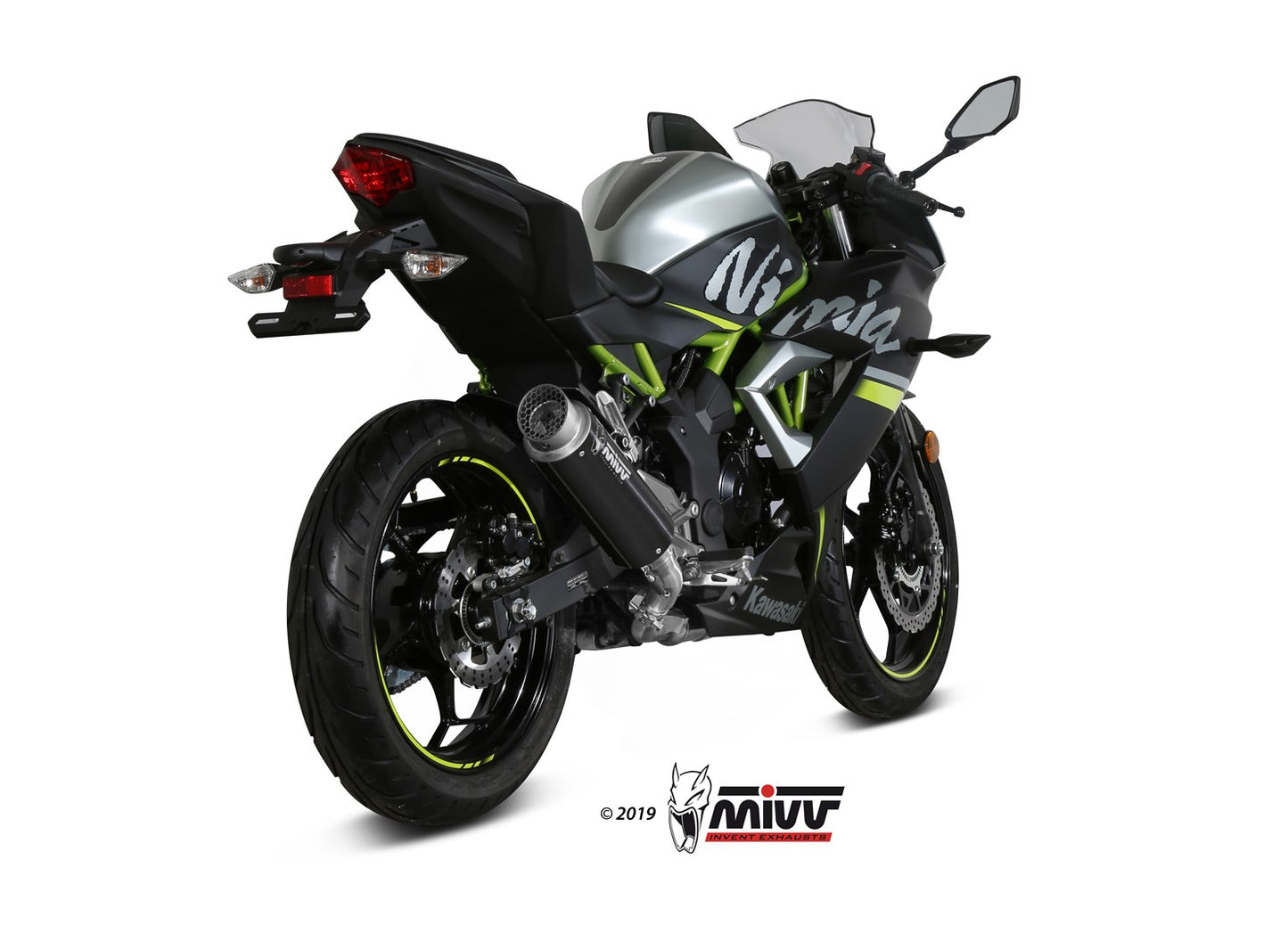 MIVV GPpro Auspuff Edelstahl Schwarz passend für KAWASAKI NINJA 125 2019-2024